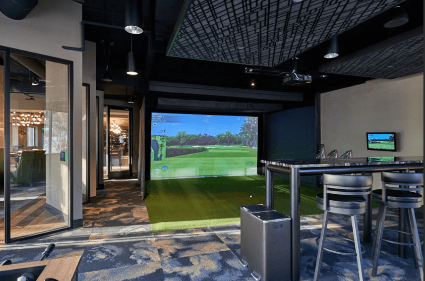 Illustration of High End Golf Simulator Rentals For Luxury Vacation